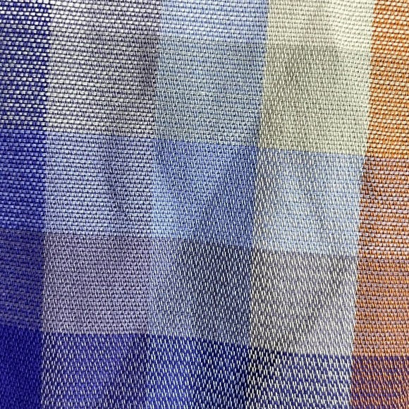 Alan Flusser Men's Sz XXL Lavender Blue Orange Plaid Button Up Long Sleeve Shirt - Picture 5 of 8